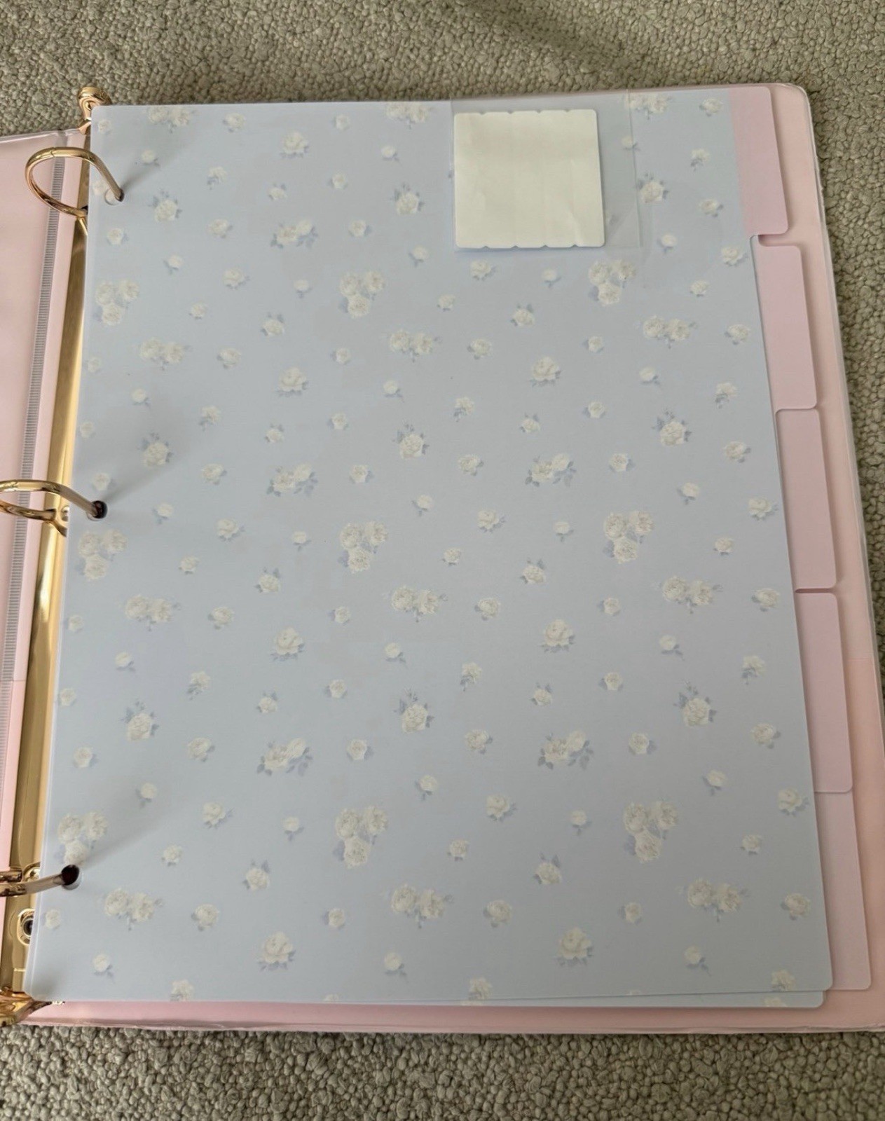 Yoobi LoveShackFancy set of 2 blue binders D-Ring 220 Sheets Dividers, 1 in