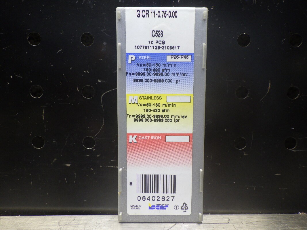 Iscar Carbide Inserts QTY10 GIQR 11-0.75-0.00 IC528 (LOC1530)