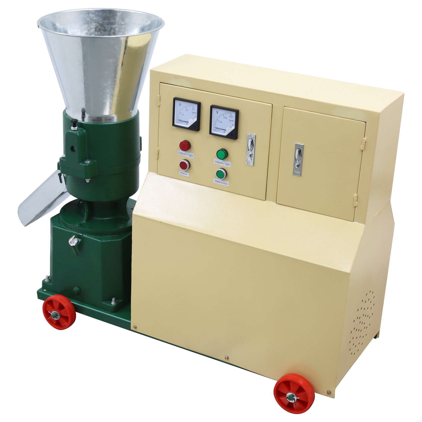 6mm Fram Feed Pellet Mill Machine 2 Rollers Fodder Pelletizer 200-250KG/h 220V