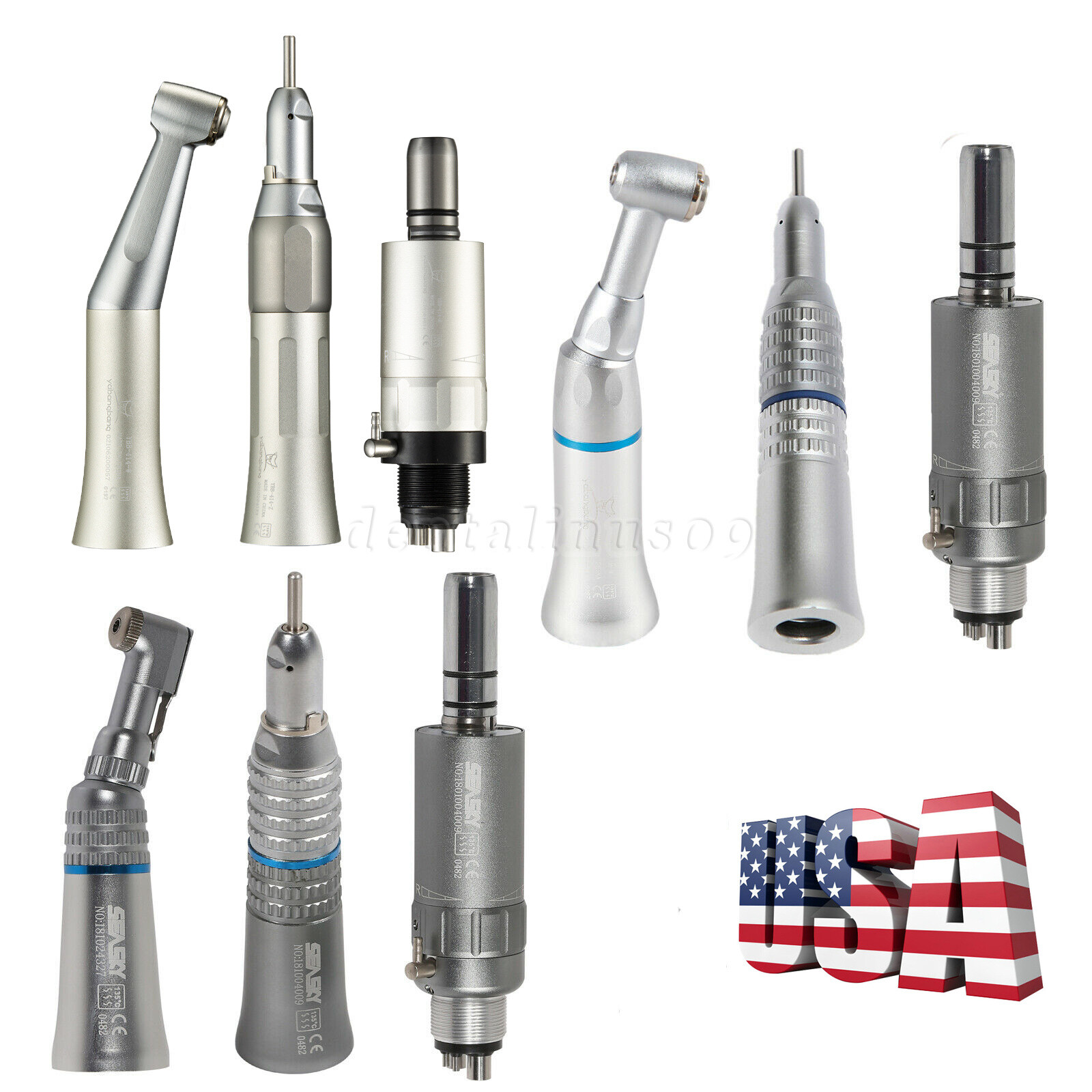 Dental Slow Low Speed Straight/Air Motor/Contra Angle Handpiece 4Hole Fit NSK M4