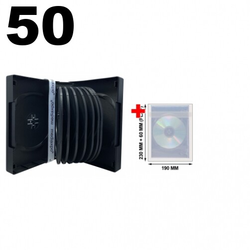50 Black 16 Disc DVD Cases & 100 OPP Bags