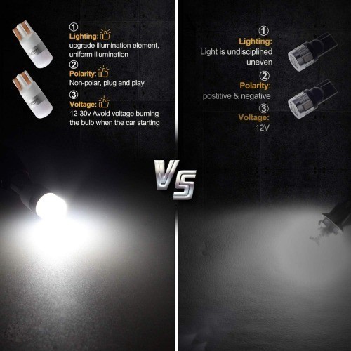 T10 White LED License Plate Light Bulbs 1-3030-SMD Compatible with Super Duty Ra