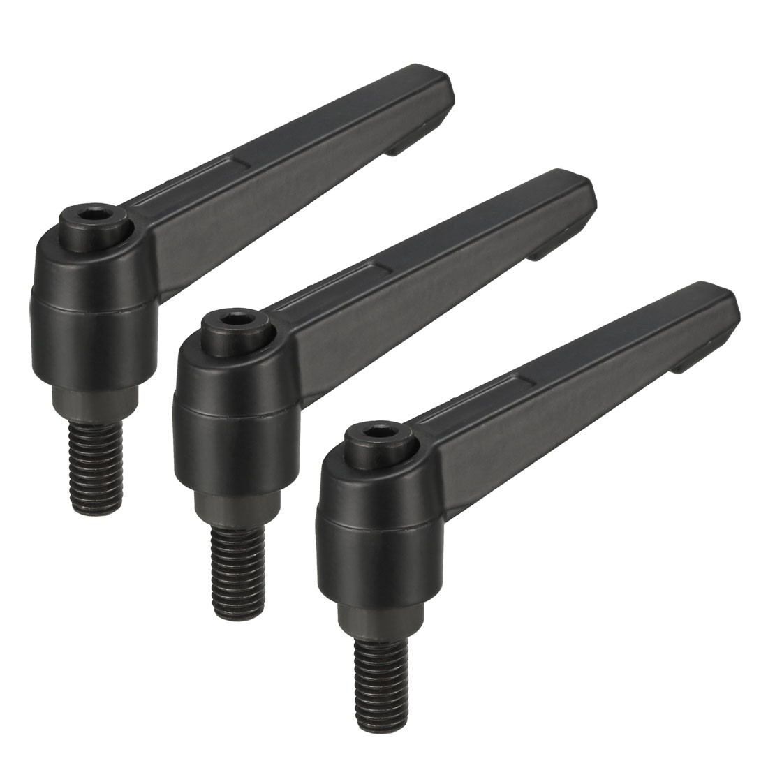 M8 x 15mm Thread Push Button Ratchet Adjustable Handle Male Threaded Stud 3pcs]