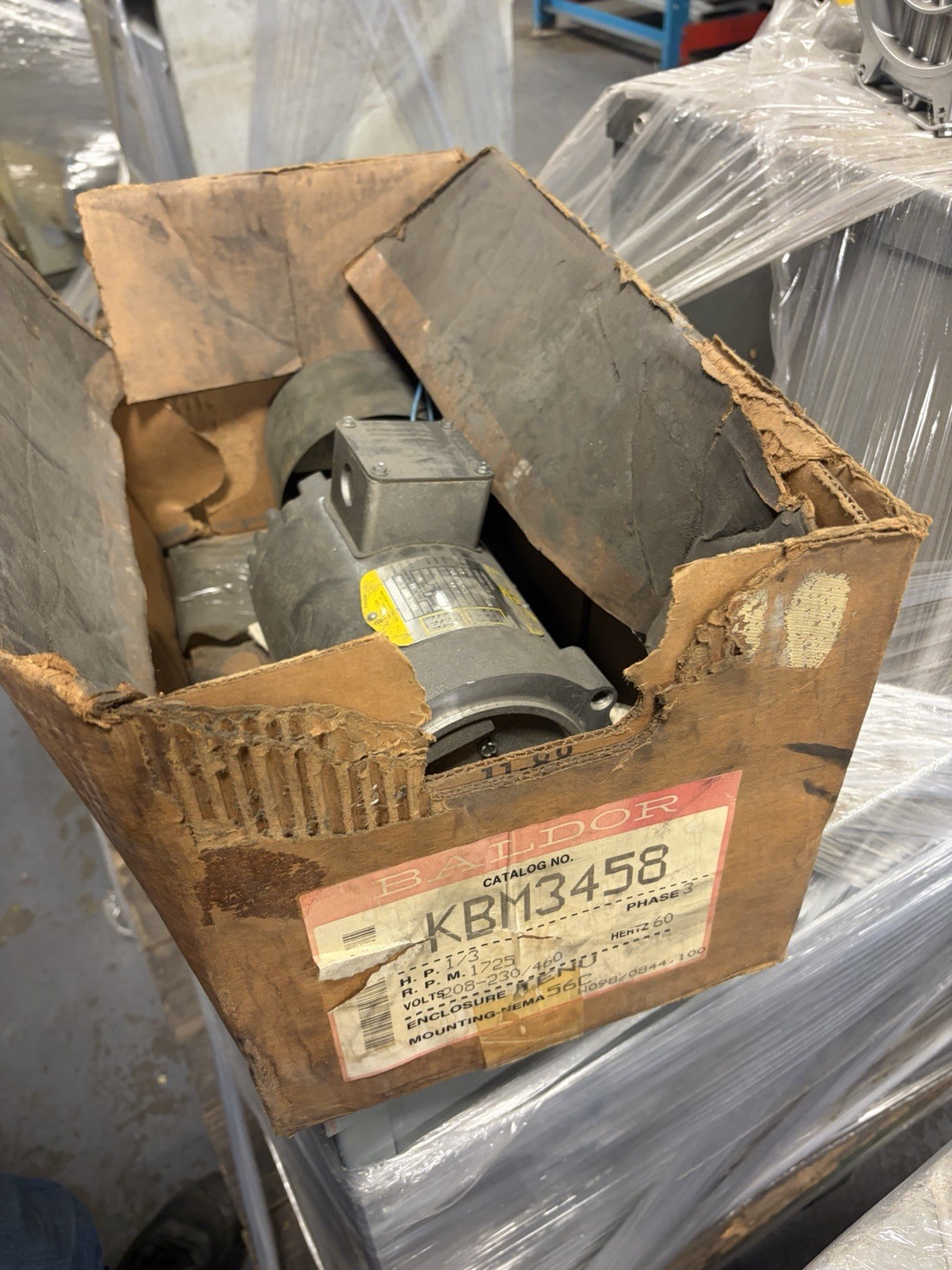 NEW Baldor KBM3458 1/3HP AC Motor 1725RPM 56C Frame 230/460 VAC 3PH