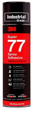 3M Super 77 Spray Adhesive Aerosol Clear – 24 oz