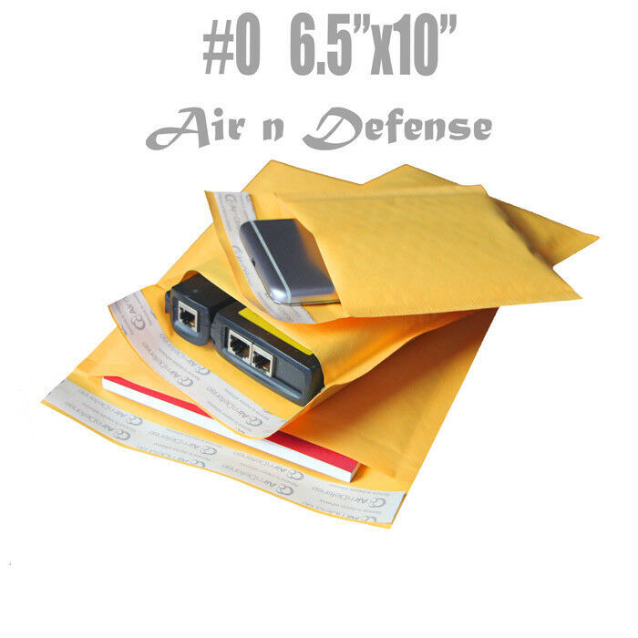 1000 #0 6.5×10 Kraft Bubble Mailers Padded Envelopes Shipping Bags AirnDefense