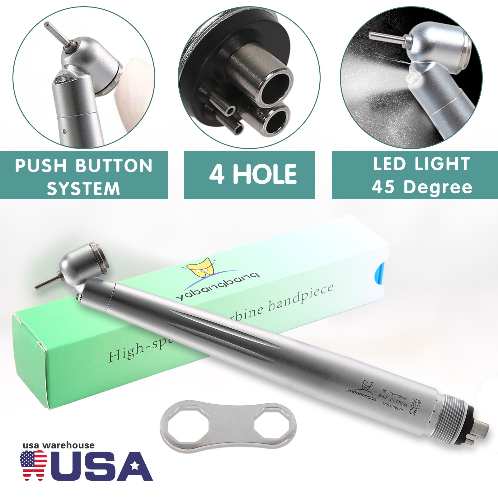 AT Dental 45° LED Contra Angle Surgical Handpiece 1:4.2 Increasing High Speed