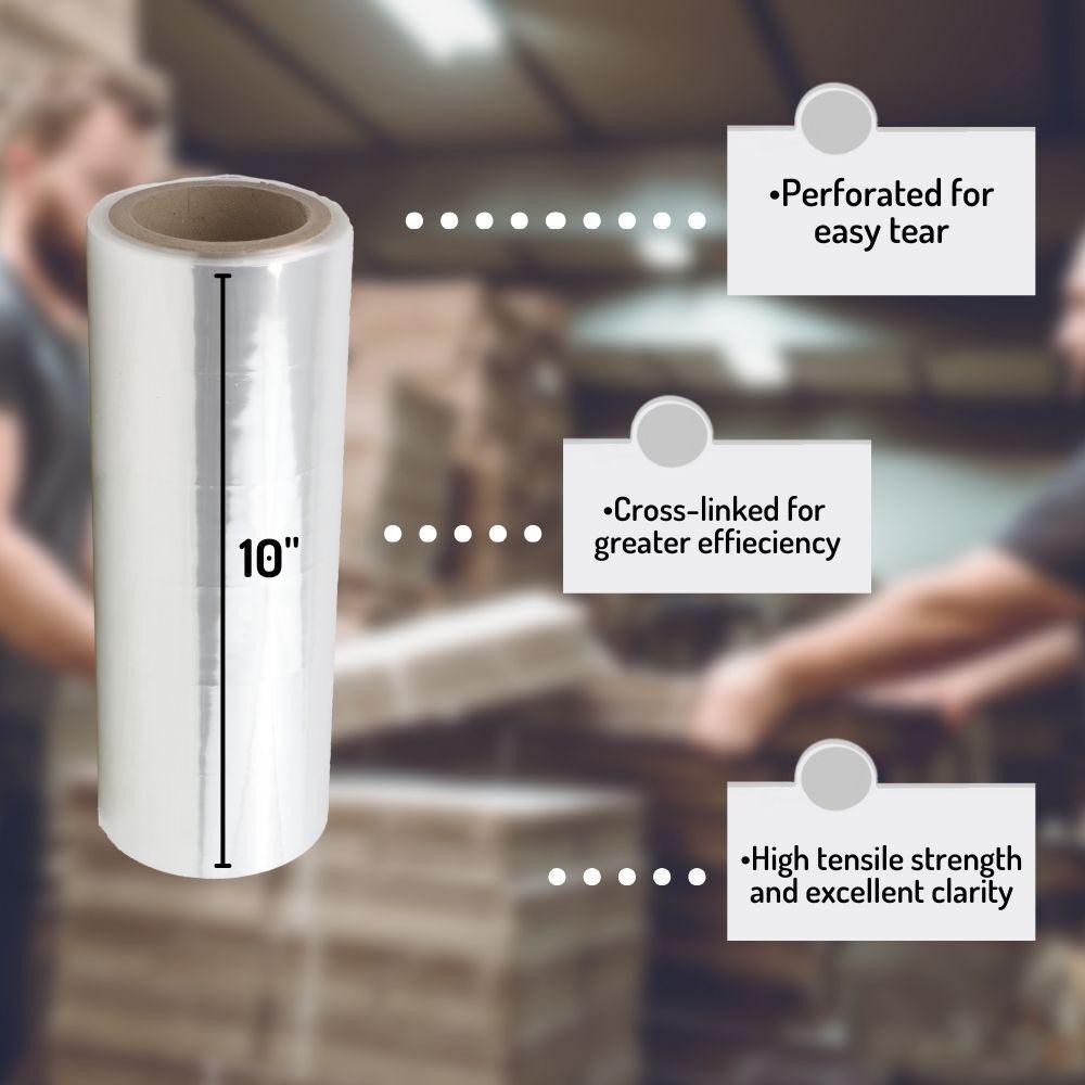 10″ x 3500′ Clear Polyolefin Shrink Film 75 Gauge FDA Approved Food Safe 1 Roll