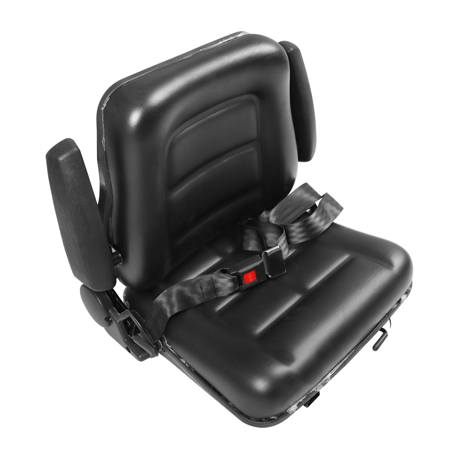 Adjustable Backrest Tractor Seat w/Safety Belt & Armrest Universal Forklift Seat