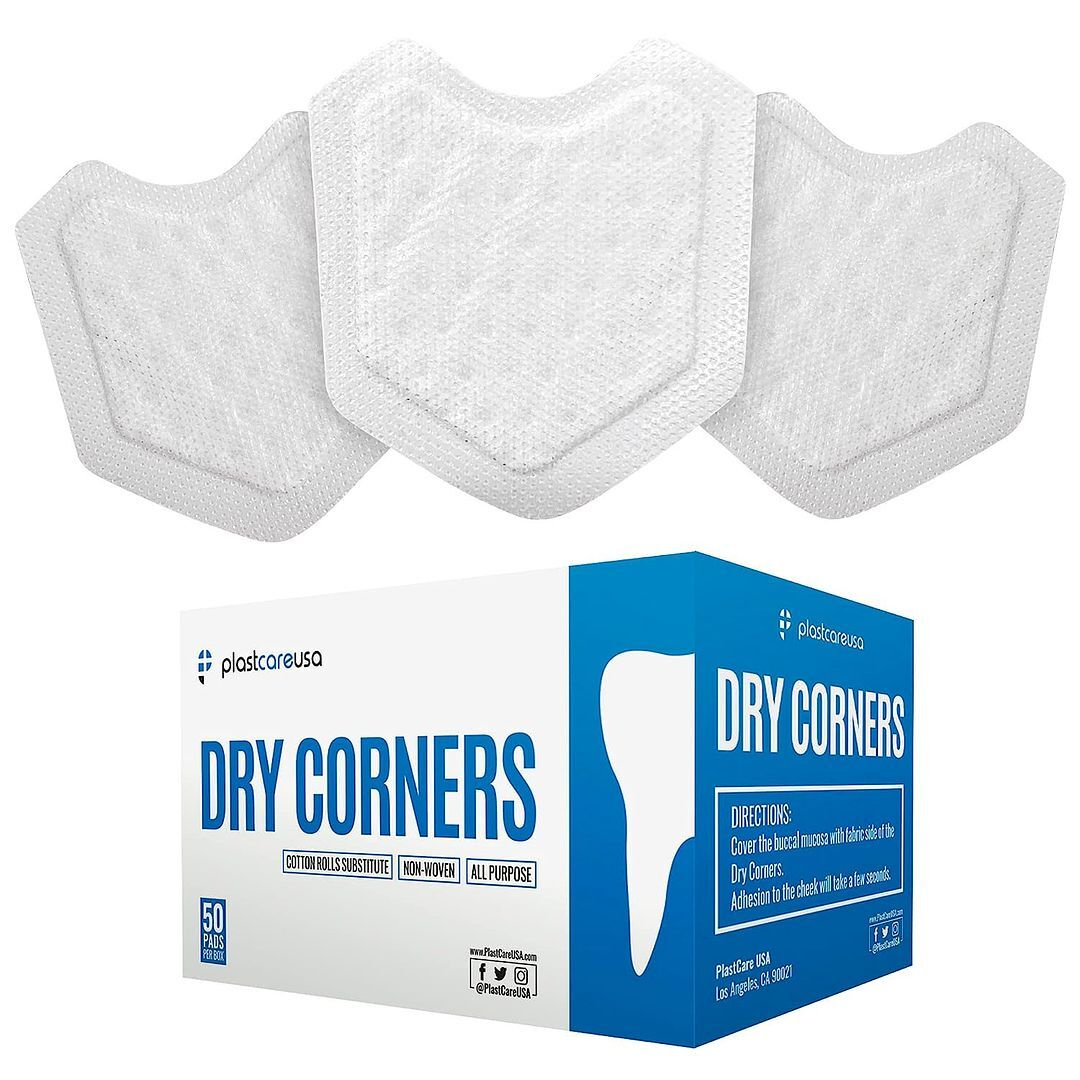 plastcareusa Dry Corners Disposable Saliva Control,Cheek Protection Pads,L,50/Bx