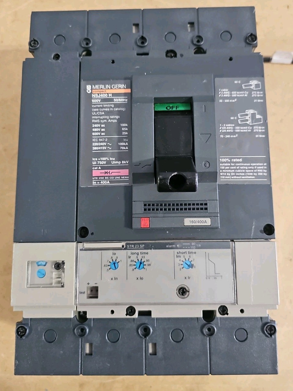 Merlin Gerin NSJ400 NSJ400 H Circuit Breaker 400A 600V 3P