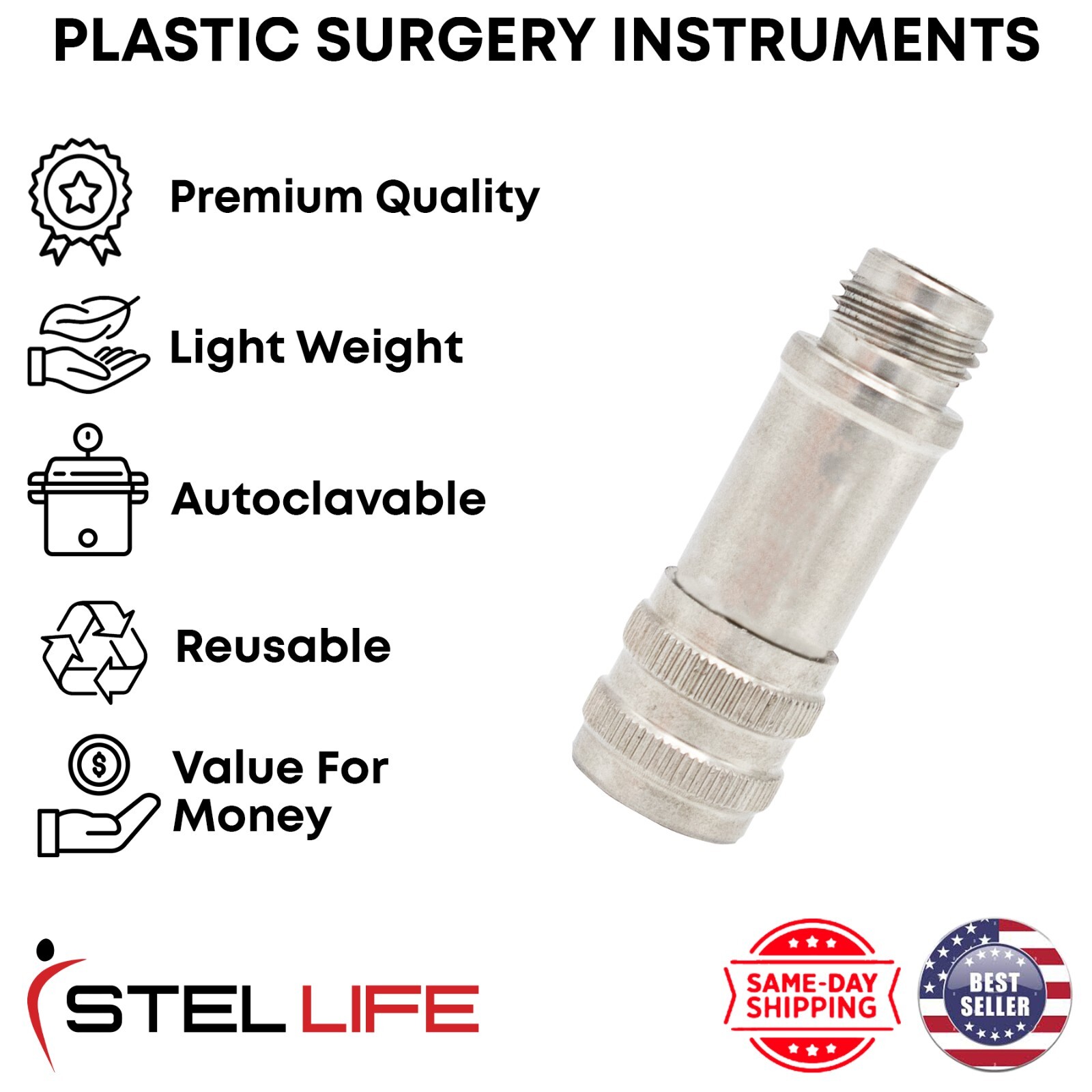 Universal Adapter for Luer Lock Syringes Cannulas Liposuction Instruments