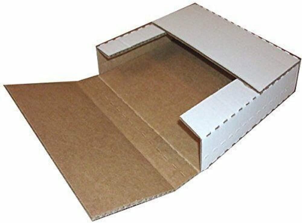 25 – 12 1/8″ x 9 1/8″ x 2″ White Multi Depth Bookfold Mailer Book Box Bookfolds