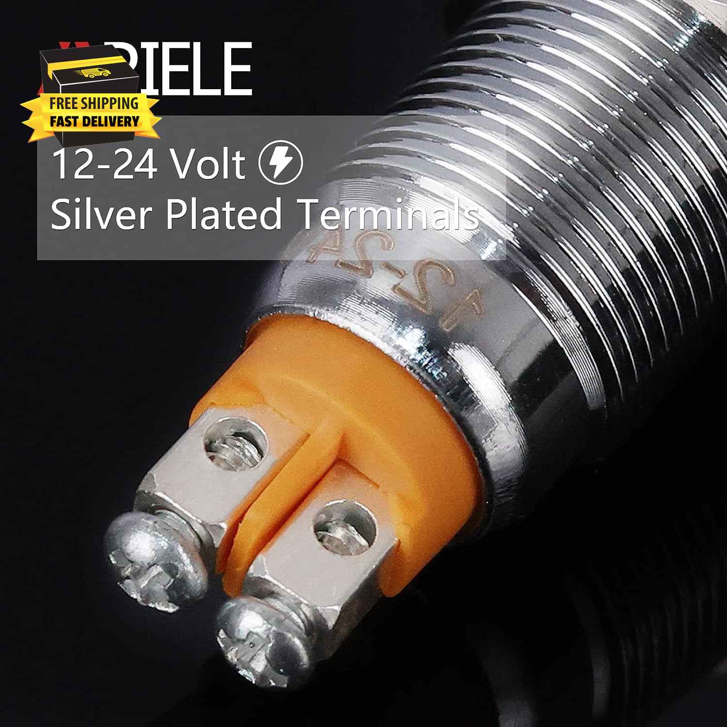 Indicator Light 12Mm 1/2″ Waterproof IP67 Metal Signal Lamp 12V AC/DC LED Pilot
