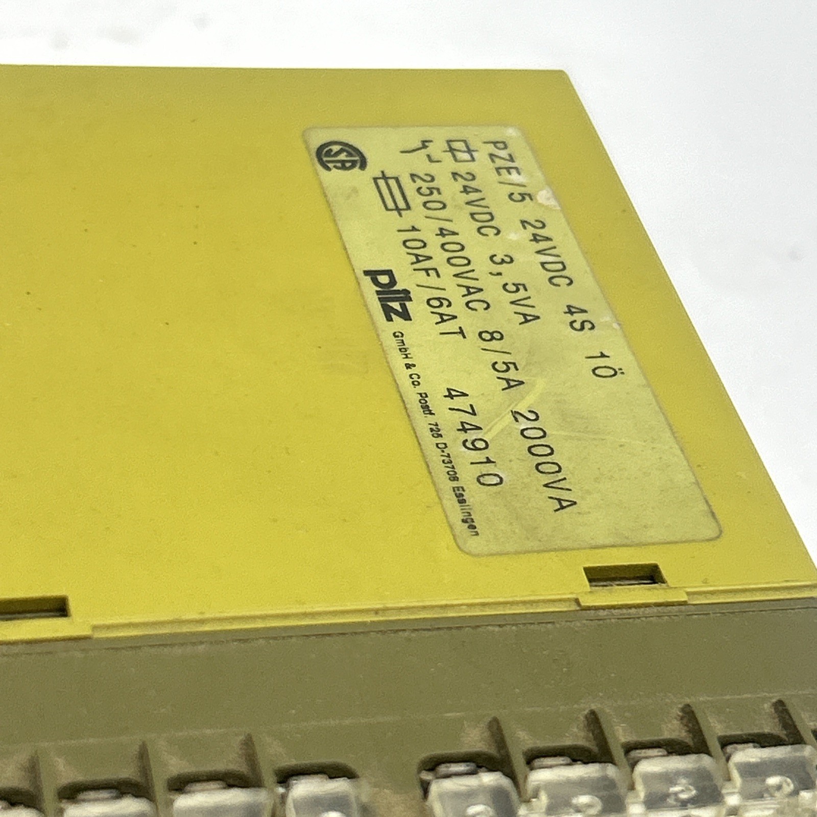 USED PILZ PZE 5 SAFETY RELAY PZE/5 24VDC 4S 1O