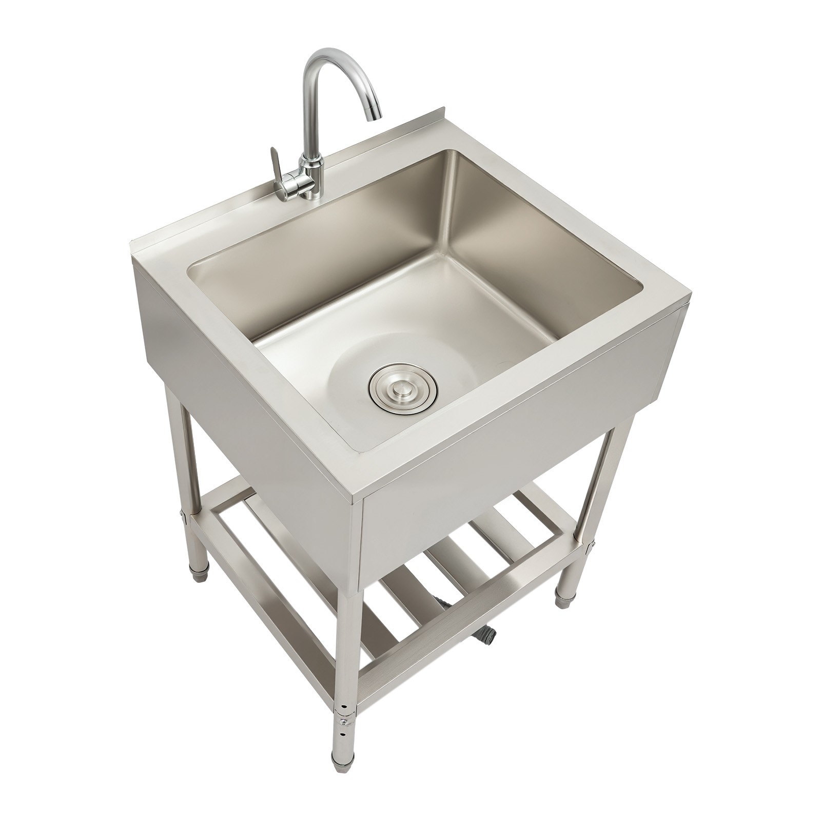 Laundry Stainless Steel Single Bowl Laundry Sink Commercial Sink With Faucet