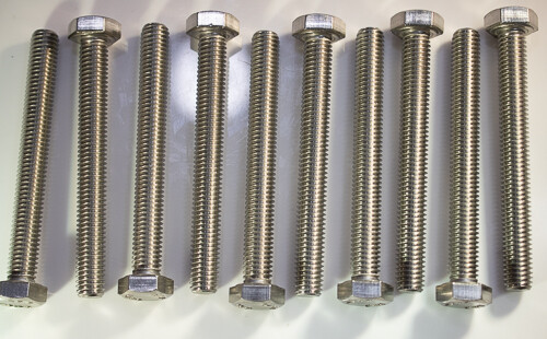 M8 X 1.25 X 70mm Stainless Steel Hex Head bolts 10pcs