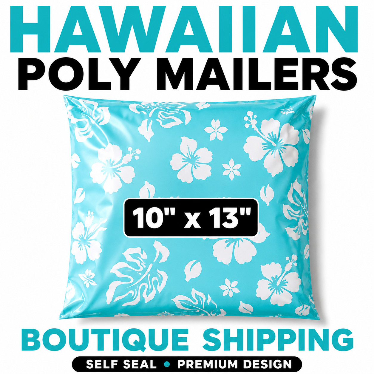 Hawaiian Poly Mailers 10×13 Designer Shipping Bags Self Seal Cute