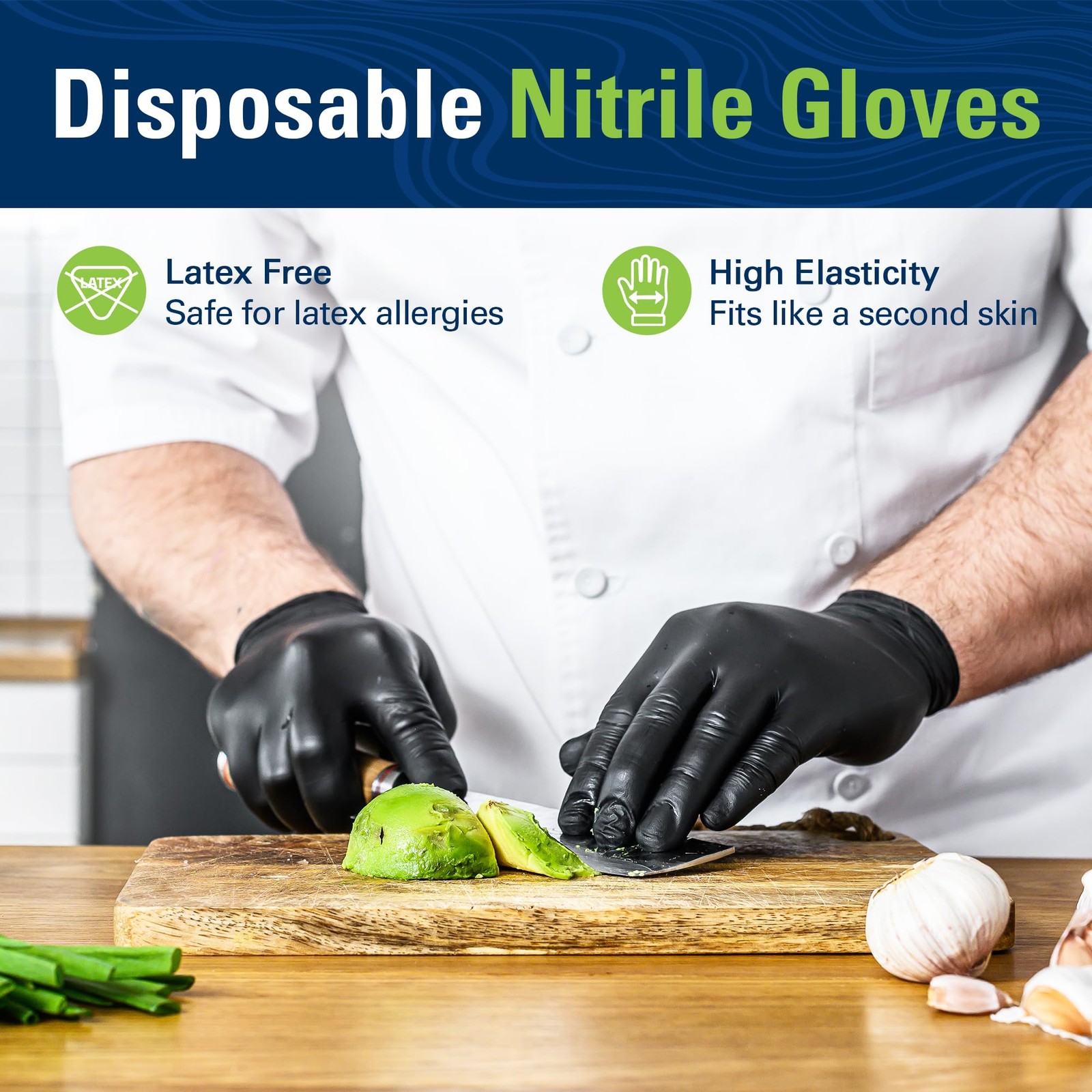 SWIFTLITE Black Nitrile Gloves Disposable Latex Large, 03-black(large 100)