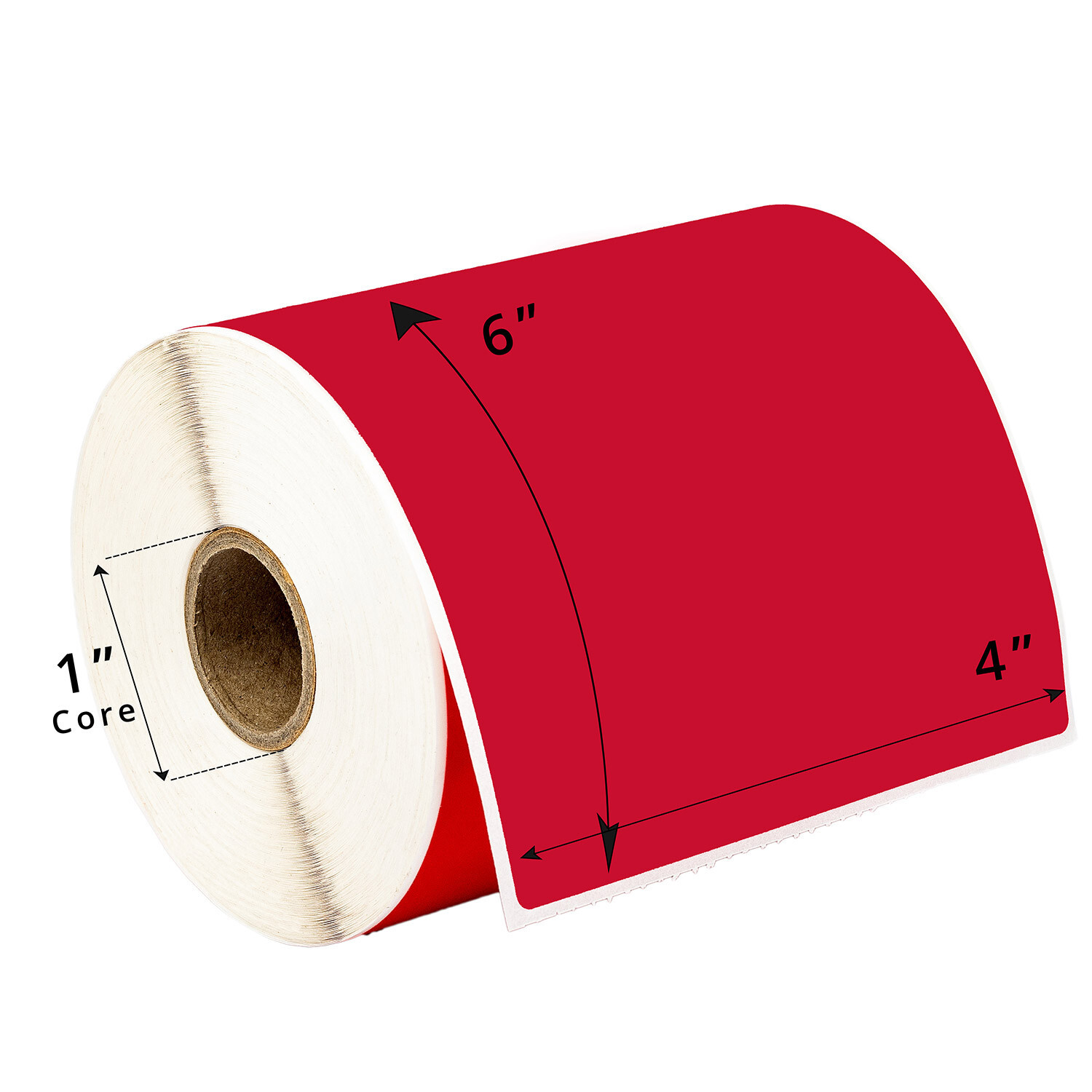 ZEBRA 4×6 COLOR (4″ x 6″) RED Direct Thermal Labels – 1″ Core – (11) Rolls / 250