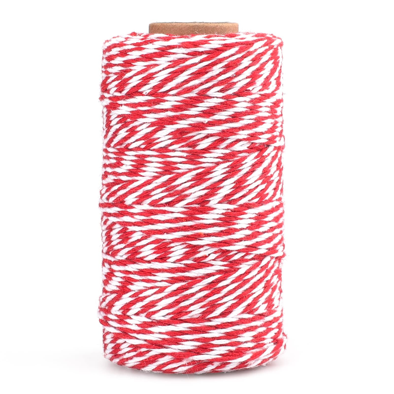 jijAcraft Red and White Twine, 2MM Cotton Bakers 2mm x 328ft,