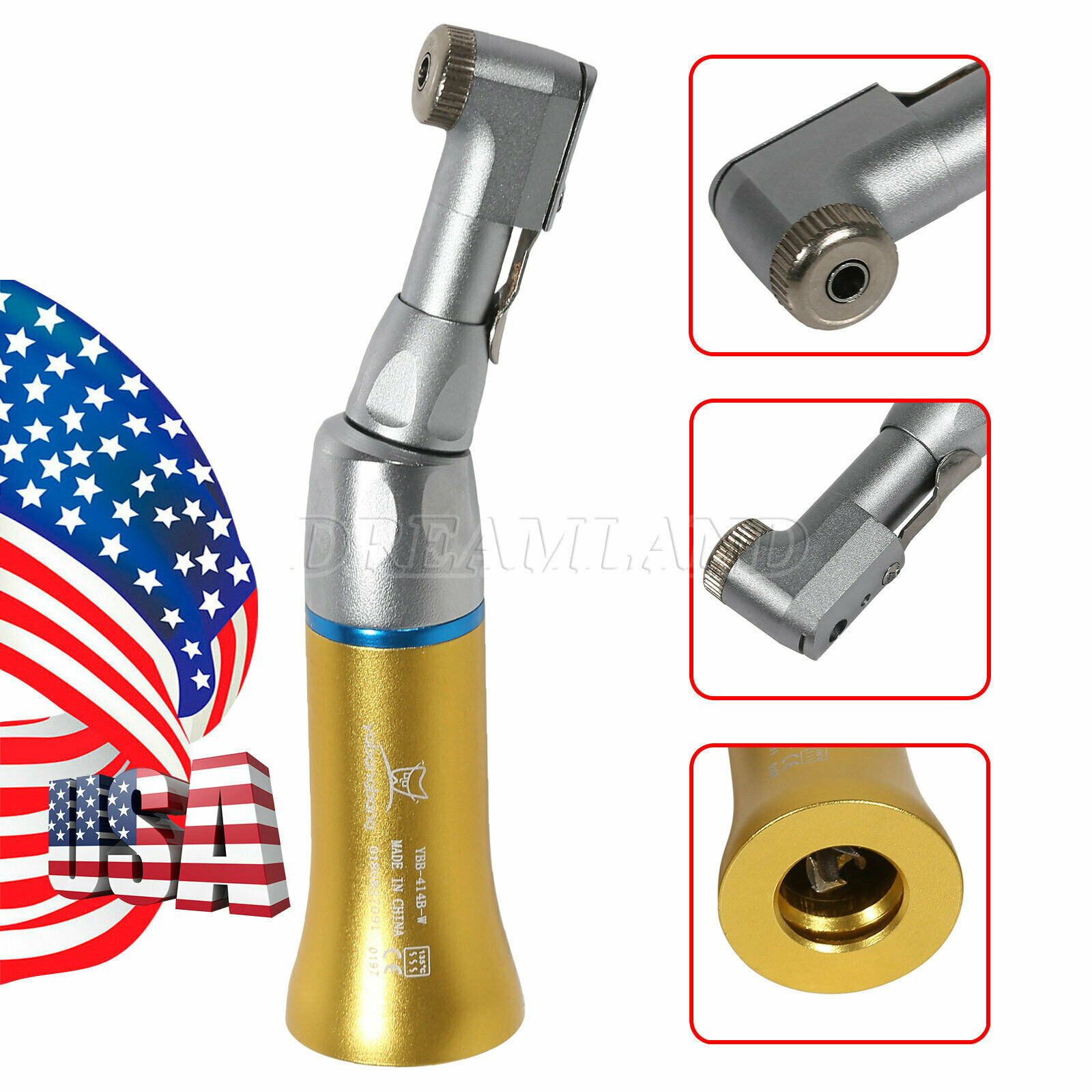 NSK Type Dental Low Speed Contra Angle/Straight/E-type Air Motor Handpiece Gold