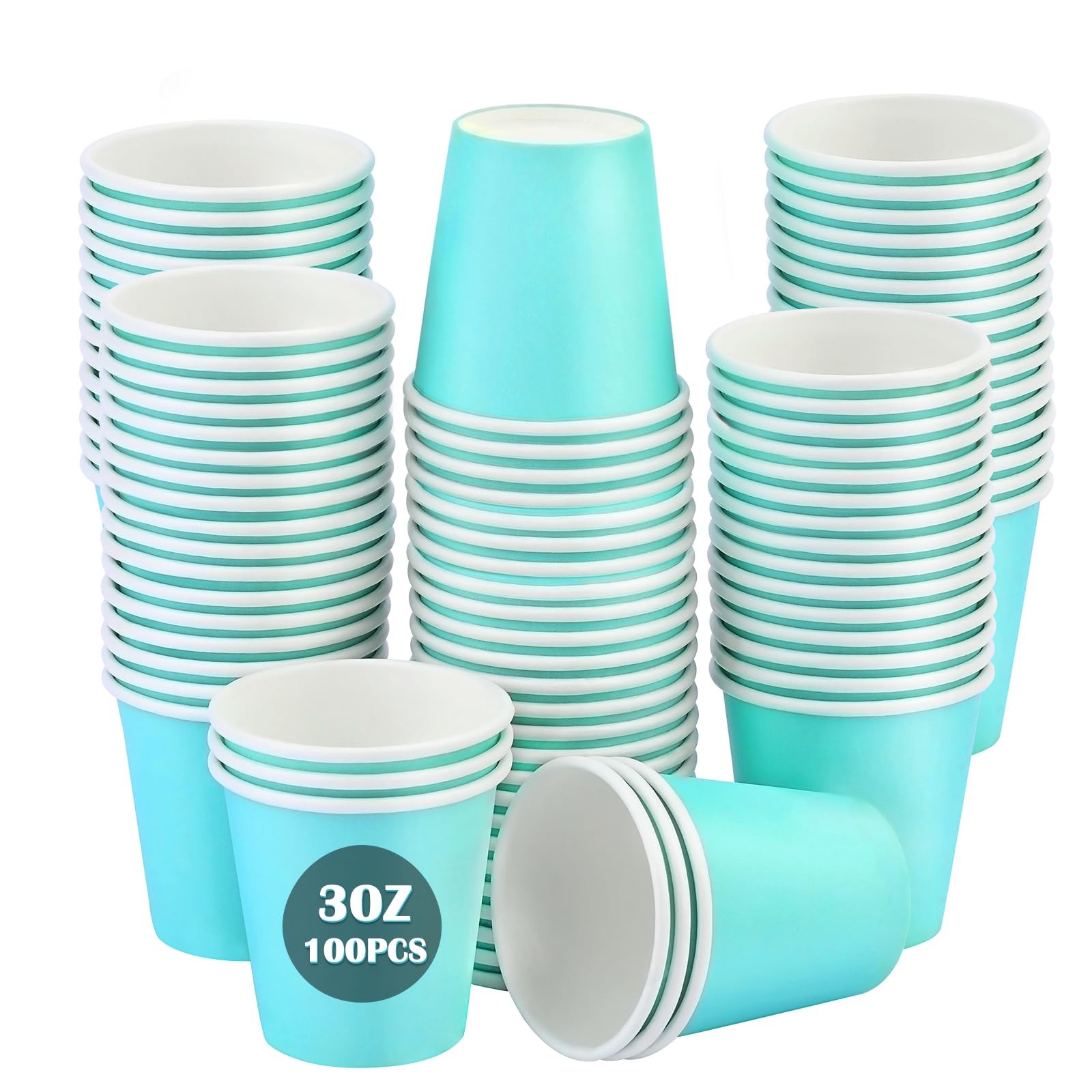 Wuadua 100 Pack 3 oz Blue Espresso Paper Cups – 100 Count (Pack of 1),
