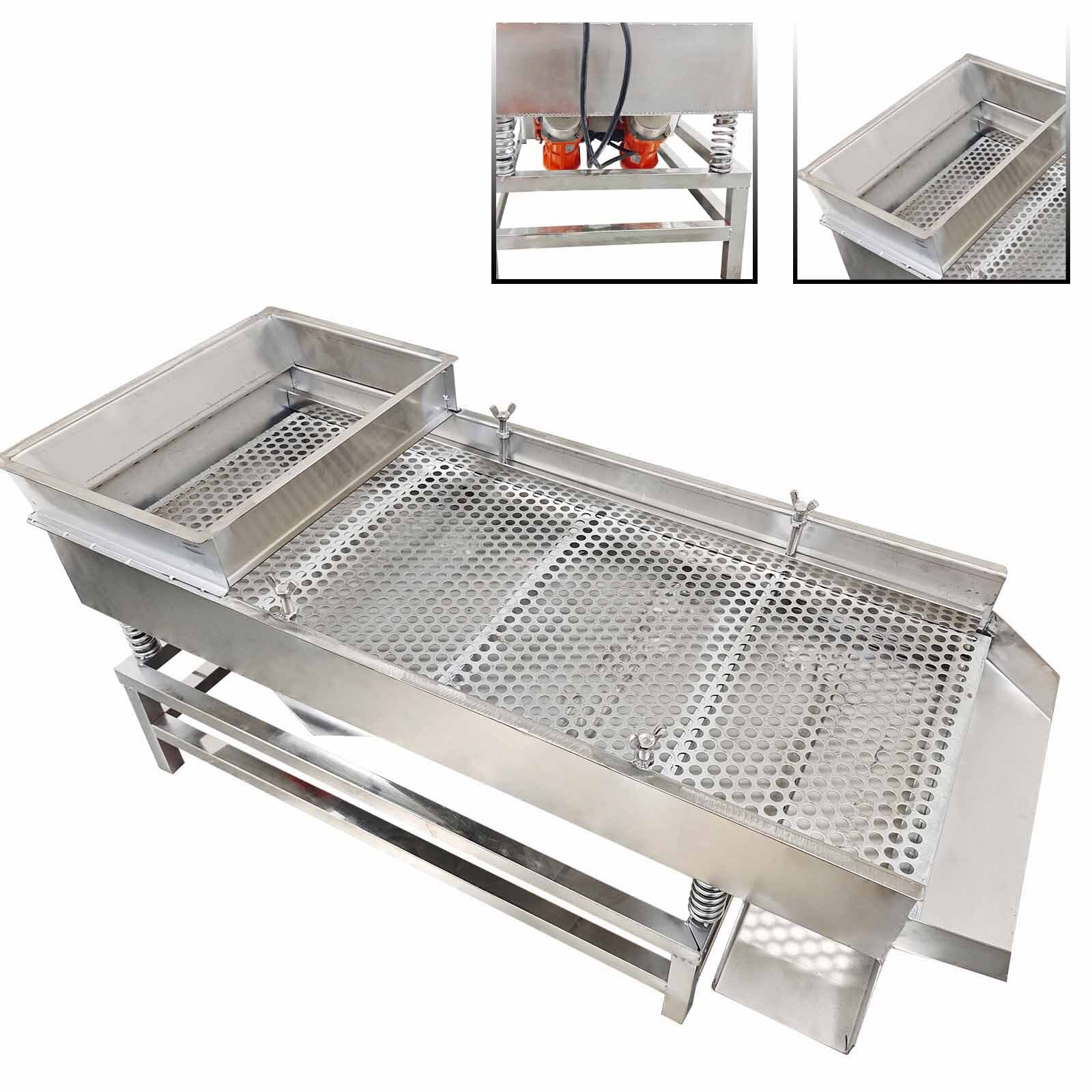 12mm Round Hole Linear Vibrating Screen Electric Sieve Machine Two Motors 110V