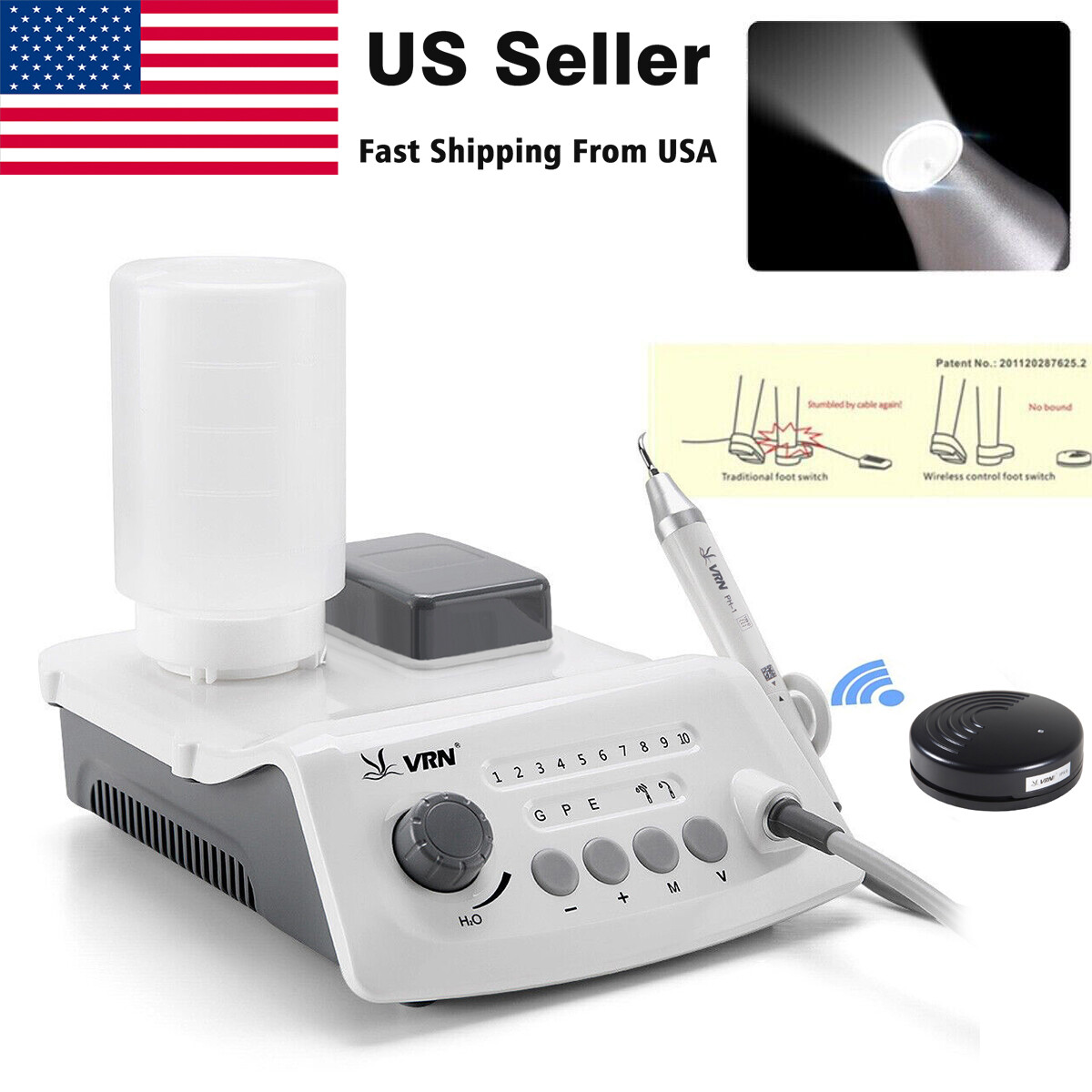 Dental Digital high-end Ultrasonic Scaler with LED Detachable Handpiece VRN-A8
