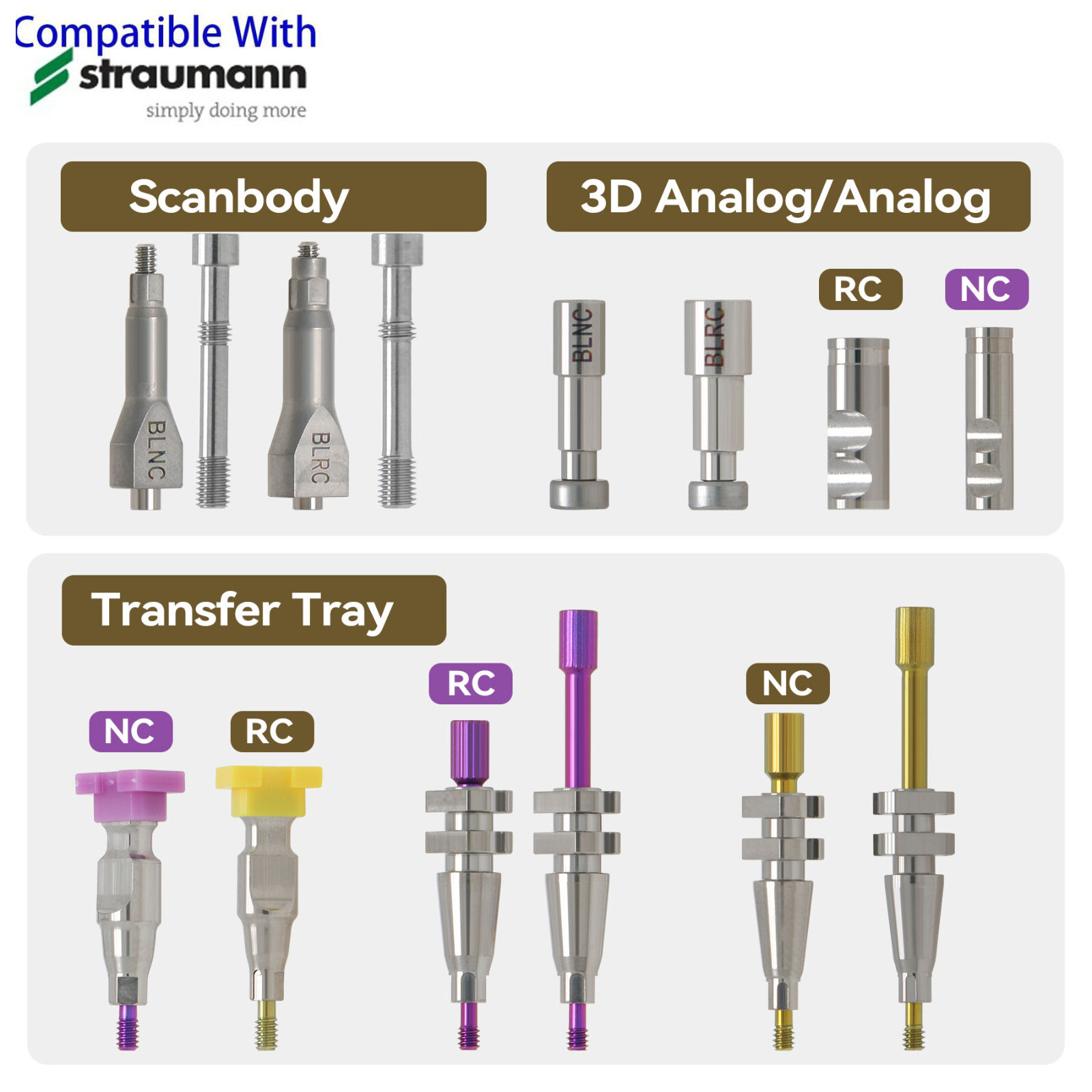 Fits ITI Straumann Dental Locator /Healing Abutments NC/RC Impression Lab Analog