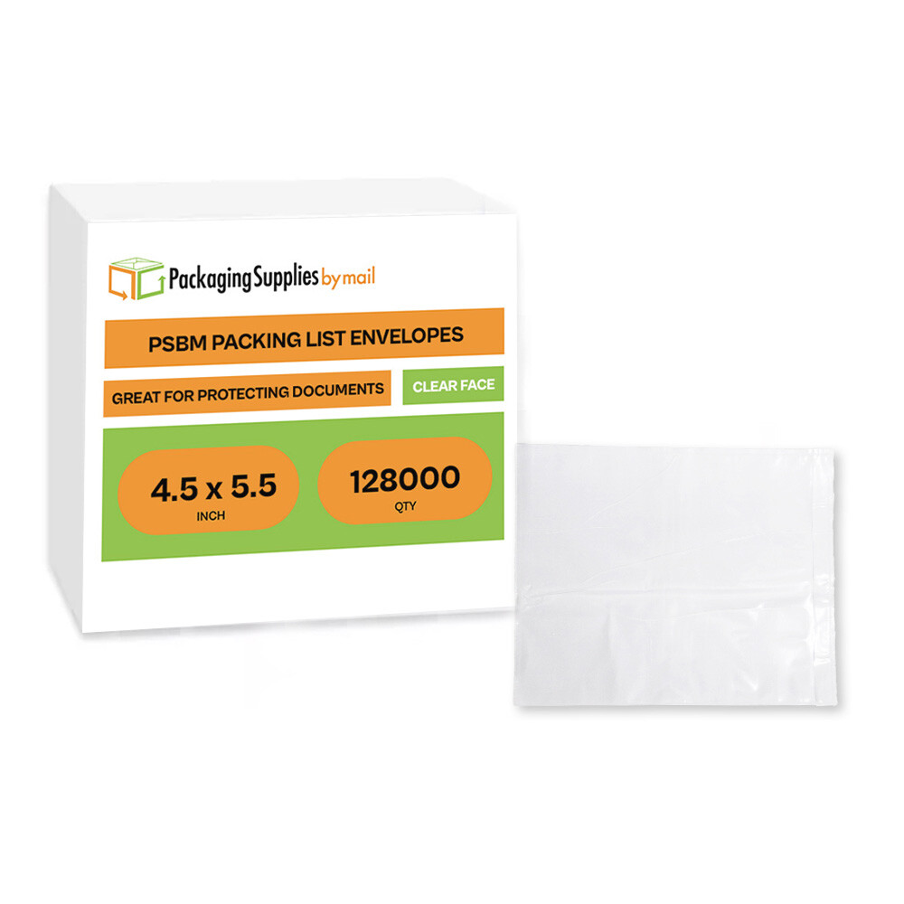 4.5×5.5 Plain Face Packing list Enclosed Envelopes Clear Slip Pouches 128000 Pcs