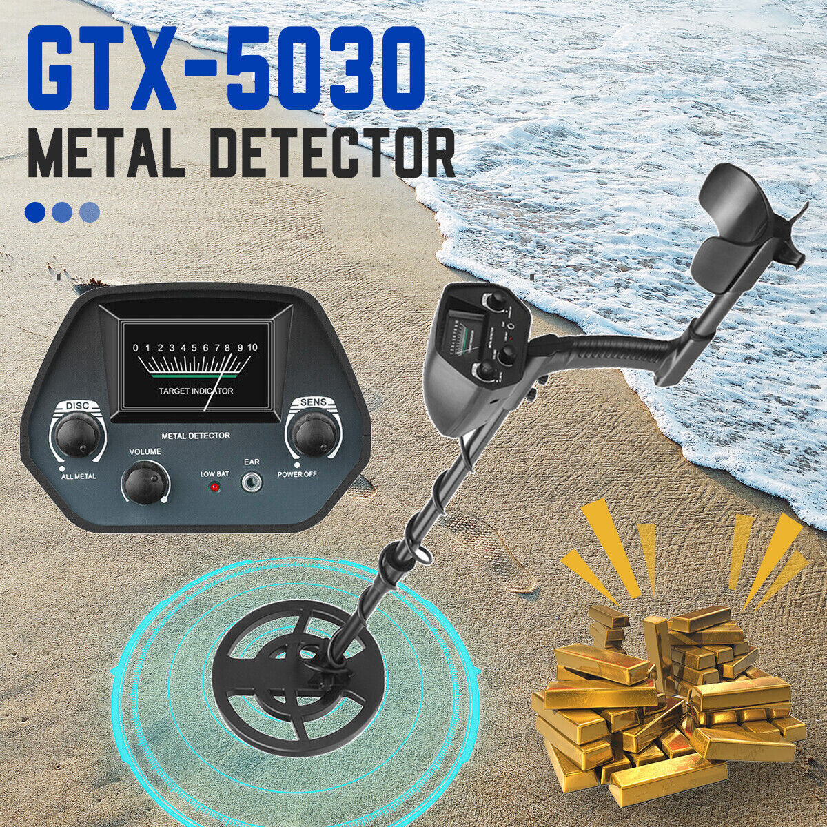 Deep Ground Metal Detector Gold Finder Waterproof Search Coil Underwater