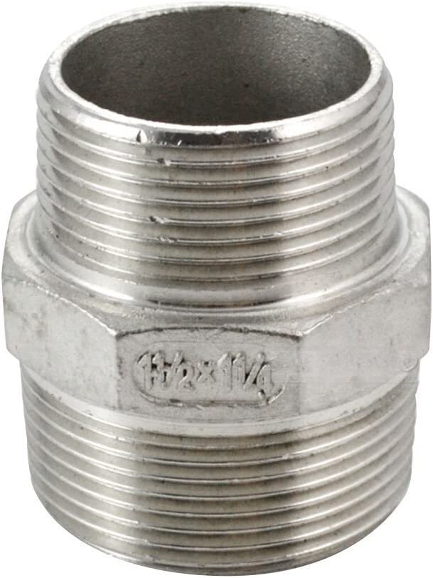 1.5″ – 1.25″ Male NPT Hex Nipple Pipe Fitting Reducer Reducing Adapter Stainless