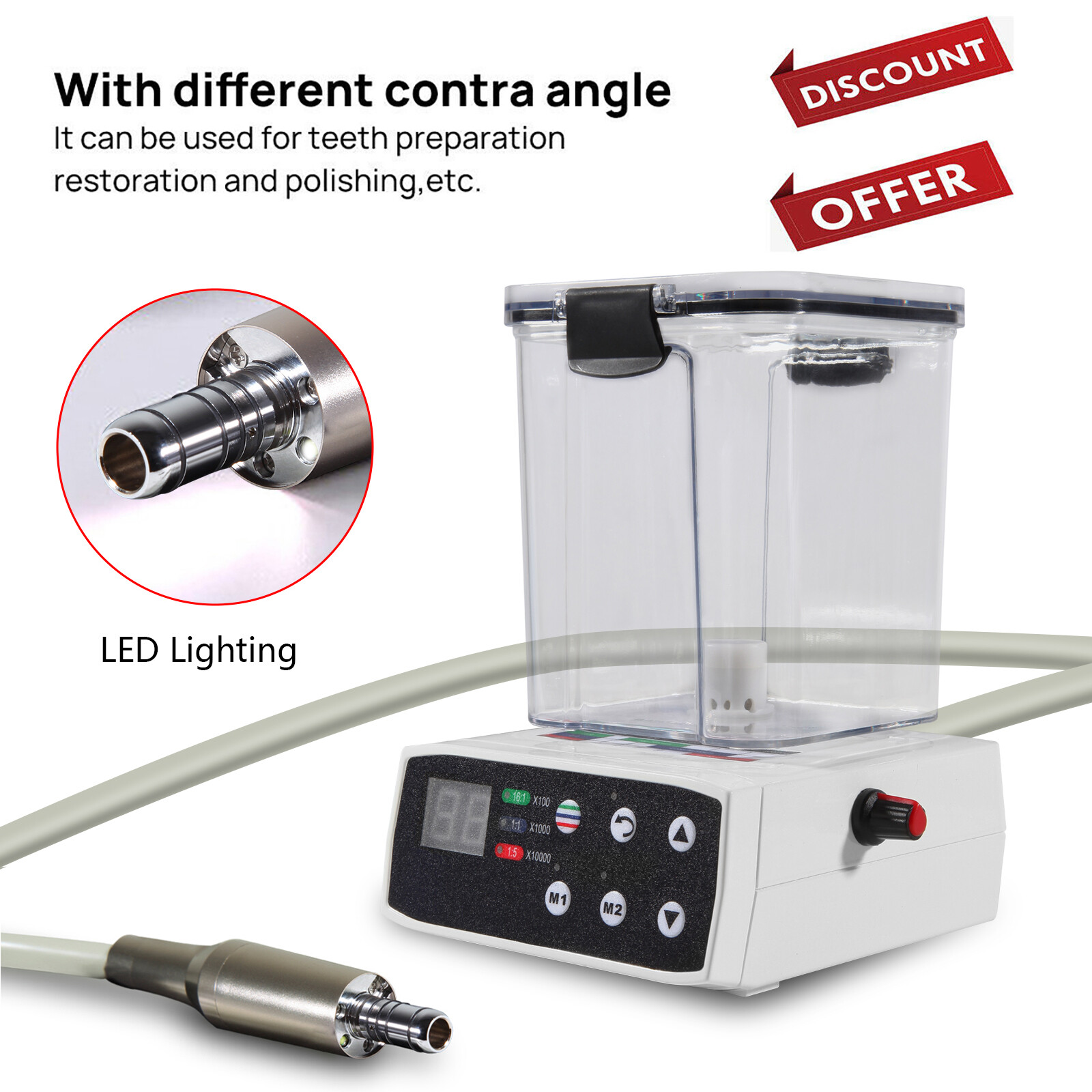 Dental LED Electric Motor System Micromotor&Water Tank For Practice 1:1 16:1 1:5