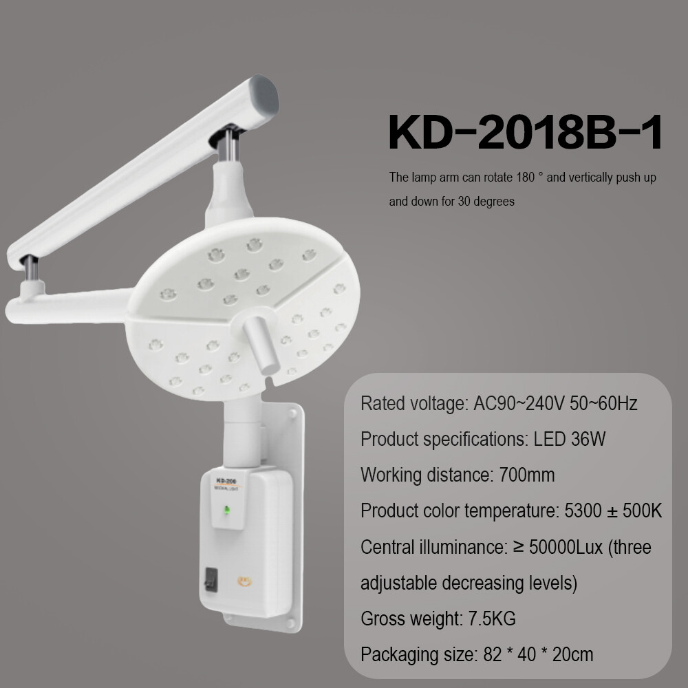 Dental 36W Wall-Mounted Shadowless Surgical Light 27 Leds Veterinary Exam Light