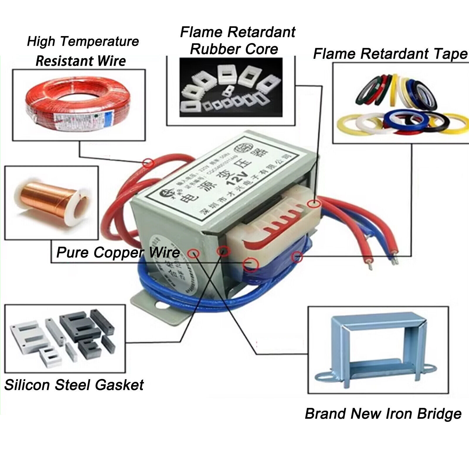 15W Input 220V 50Hz AC Power Transformer Single&Dual Output 6/9/12/15/18/24/30V