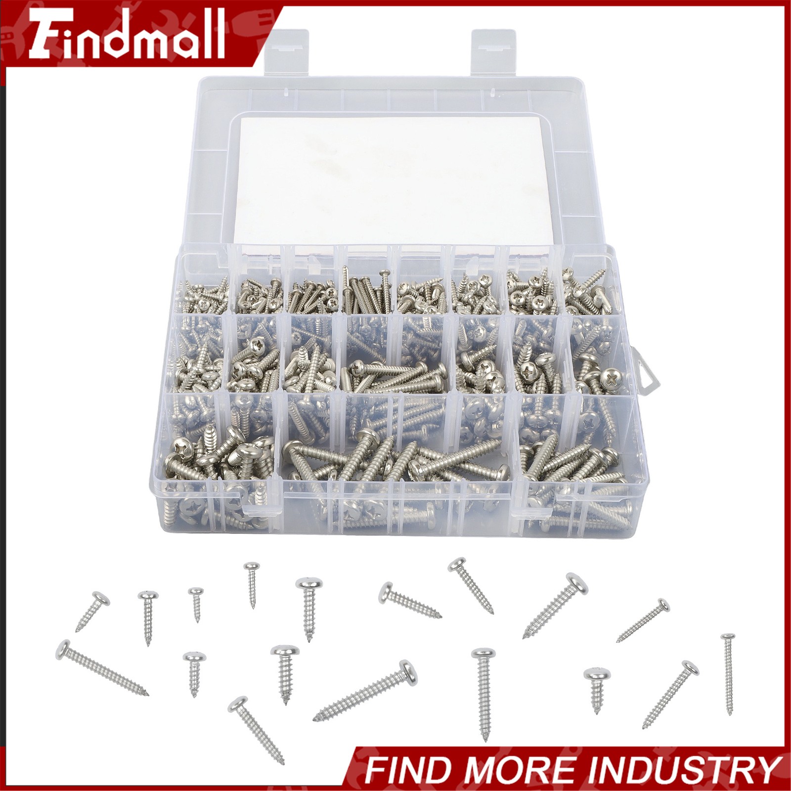 550Pcs 304 Stainless Steel Wood Screws Assortment Kit Phillips #4#6#8#10#12