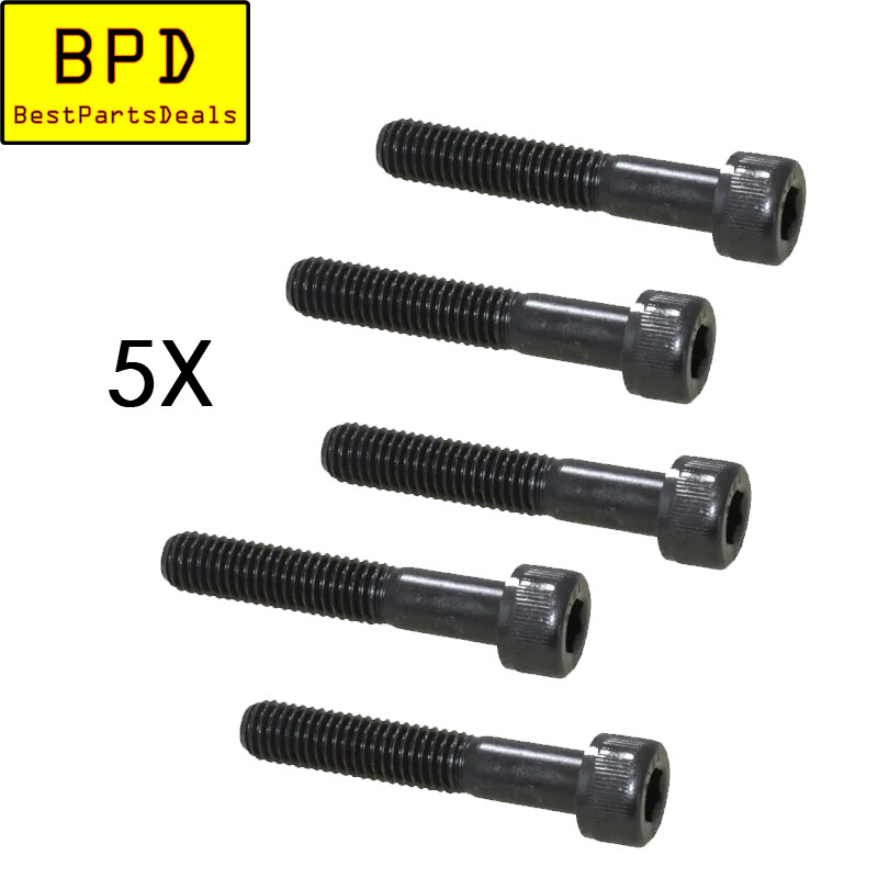 5X M8x1.25×45 Metric Coarse Hex Socket Black Oxide Grade 12.9 Partial Thread