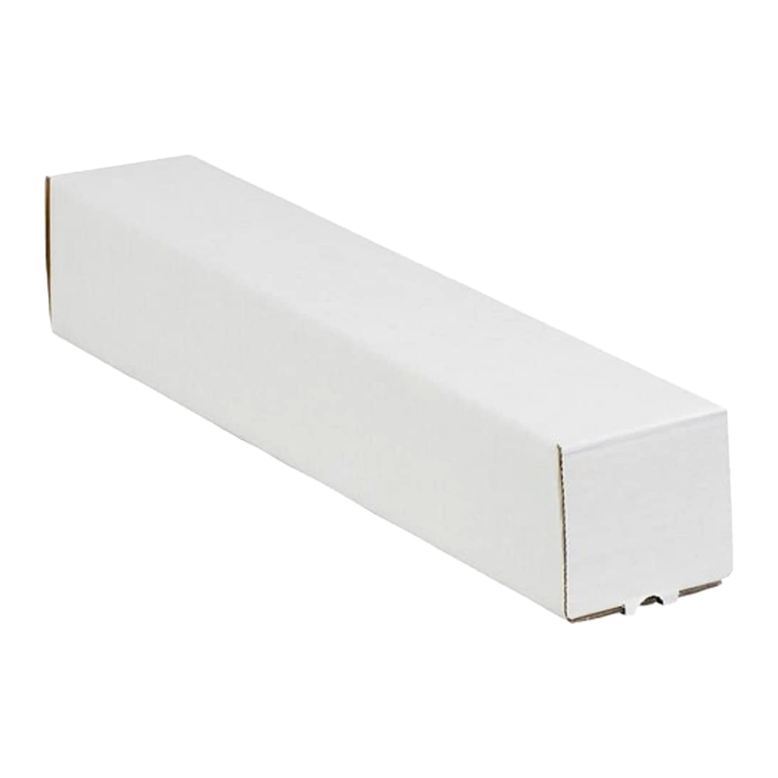 Aviditi Square Corrugated Cardboard Mailing Tubes, 3 x 3 x 30, White, Pack of 25