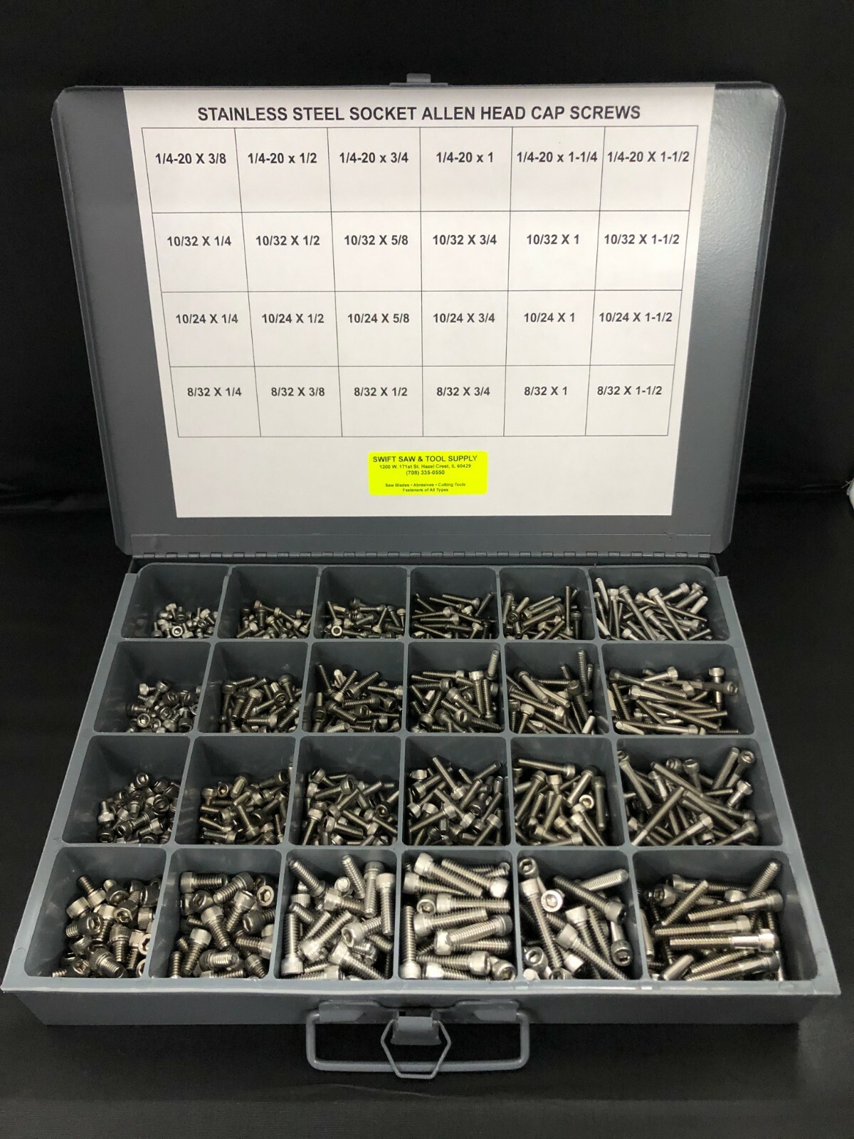 1160pcs ASSORTMENT KIT- STAINLESS STEEL SOCKET HEAD CAP SCREW- HEX ALLEN DRIVE