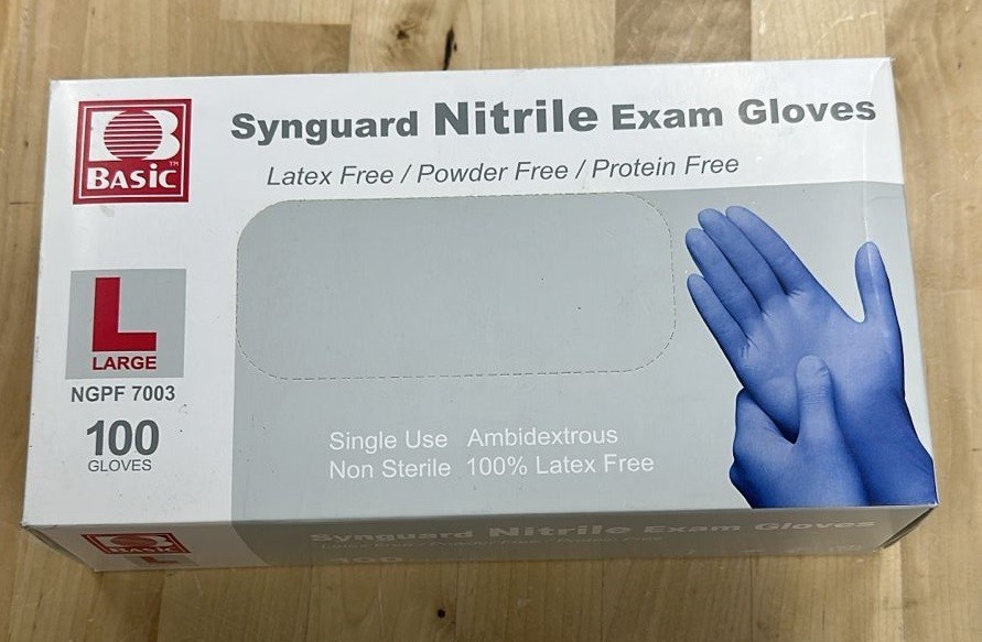 Medical Blue Nitrile Exam Gloves – Latex-Free & Powder-Free – NGPF-7003 – Large