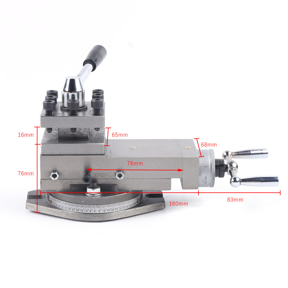 Lathe Tool Rest Mini Metal Lathe Accessories Holder Slide Compound 80mm Stroke