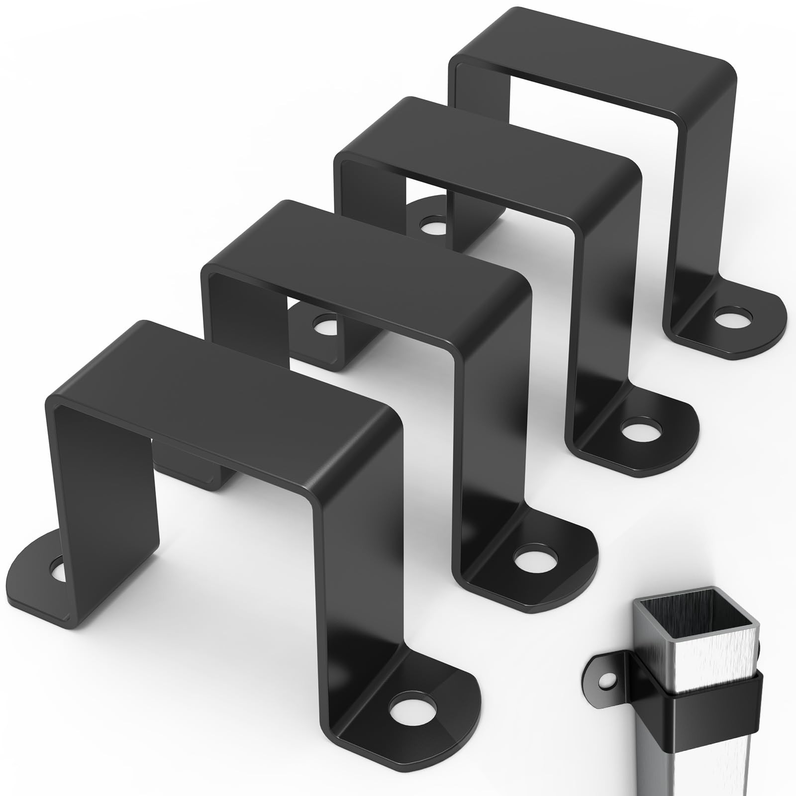 1.5″x1.5″ Square Tube Strap Clamp, U shaped Steel Pipe Clamp Bracket, Square …