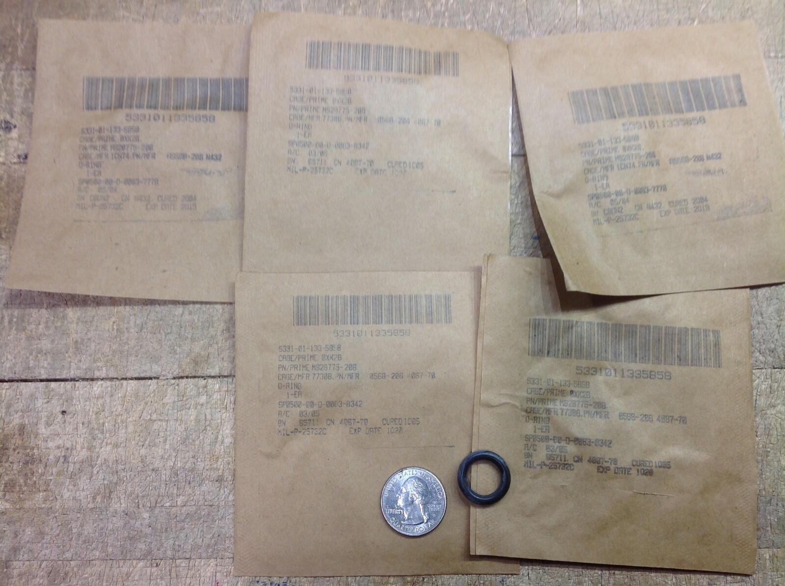 5 new military grade rubber O ring seals 3/4 OD x 1/2 ID x 0.135 CS M939 5 Ton