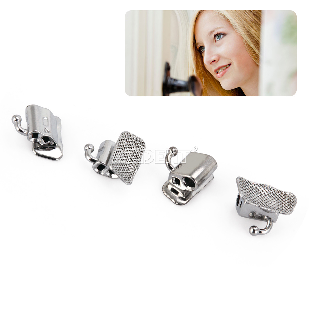 4PCs/Kit Dental Ortho MBT 0.022″ Buccal Double Tube 1st Molar Non-Conv AZDENT