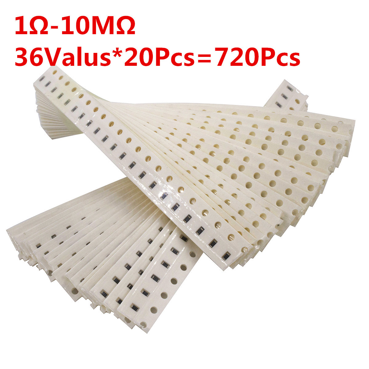 720pcs 36values 0603 1ohm-10Mohm Ω SMD SMT Resistor Resistance Assortment kit 1%