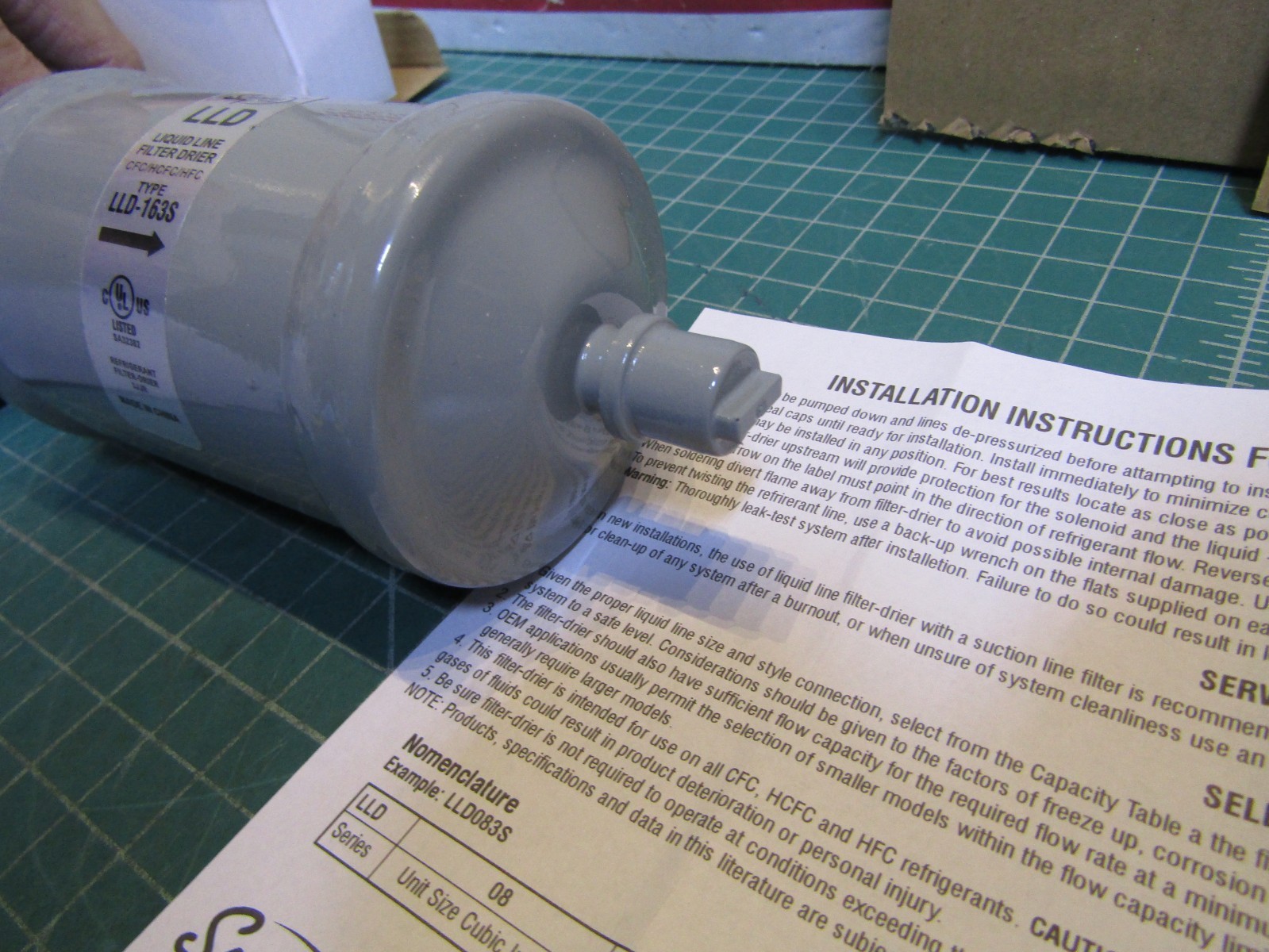 1 – Supco LLD-163S Liquid Line Filter Drier 3/8″ inlet and outlet. NEW in Box