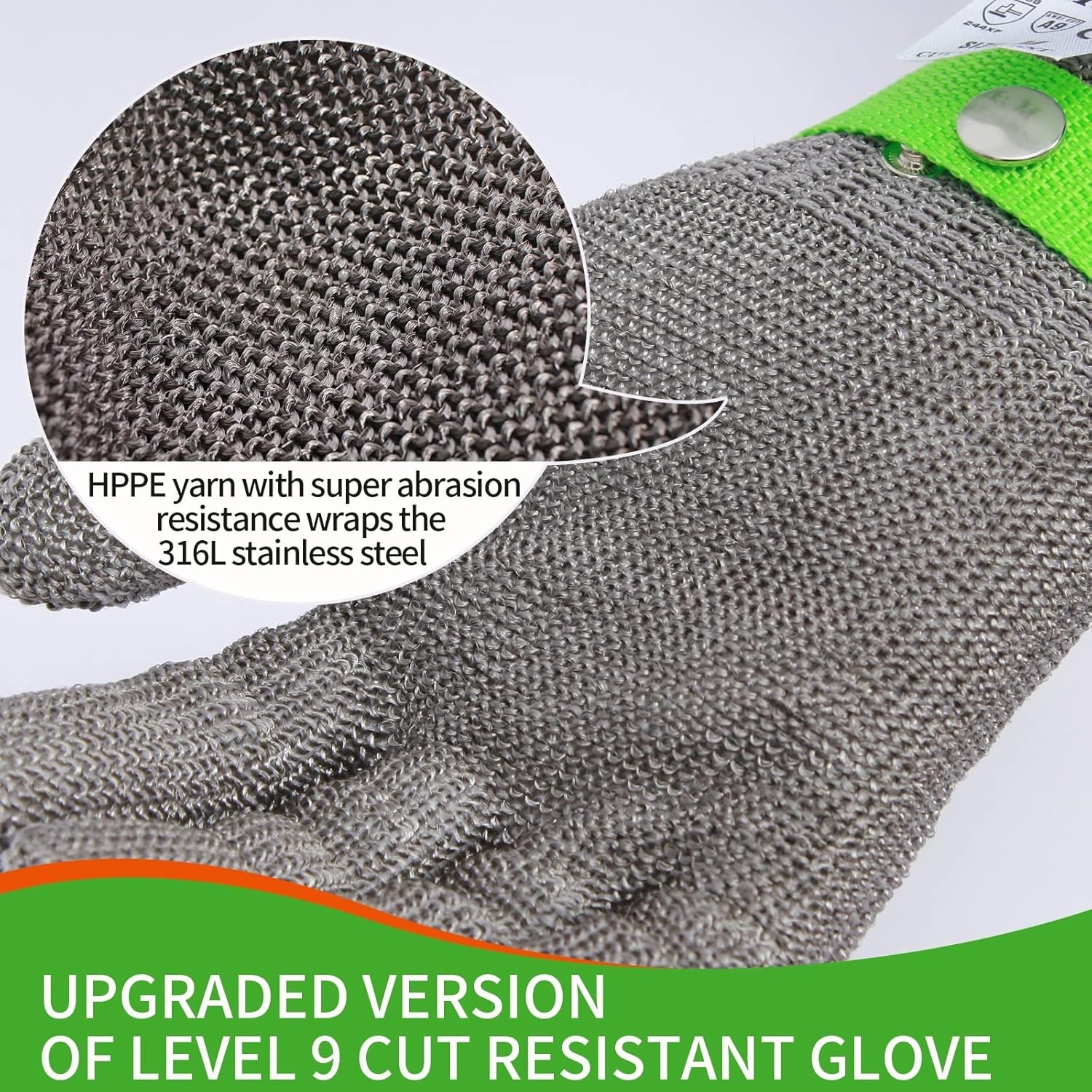 Level 9 Cut Resistant Kitchen Glove,Food Grade,Machine Washable,Stainless Ste…