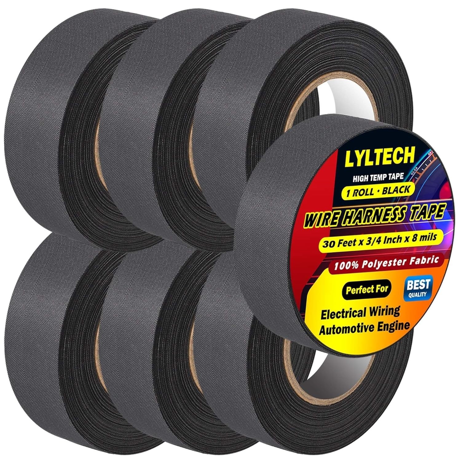 Wire Harness Tape 7 Rolls 257 FT Heat Resistant Flame Retardant Fabric