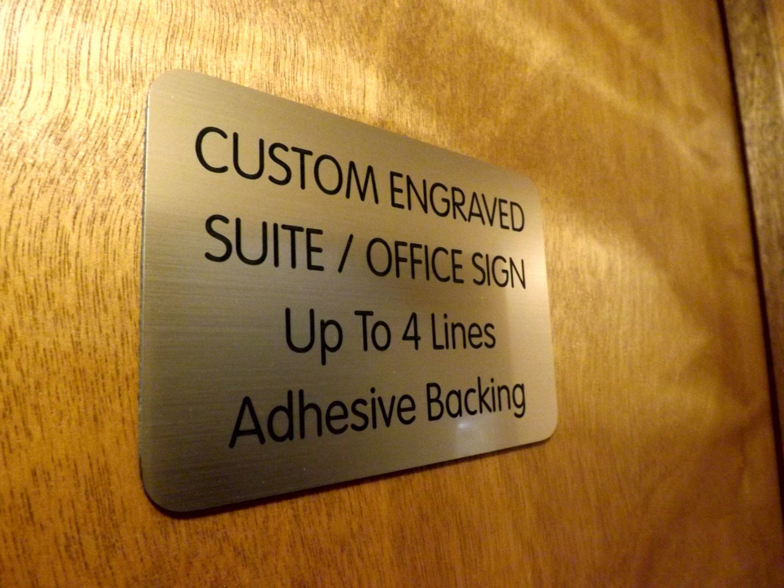 Custom Engraved Brushed Bronze 4×6 Office Sign | Small Business Wall Door Plaque